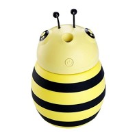 XILALU USB Humidifier Atomizer  Mini Size Cute Bee LED Lamp Air Diffuser Purifier For Bedroom Home Office Car Long Spray For 12 Hours 300ml (Yellow) - B07FM6BDDW